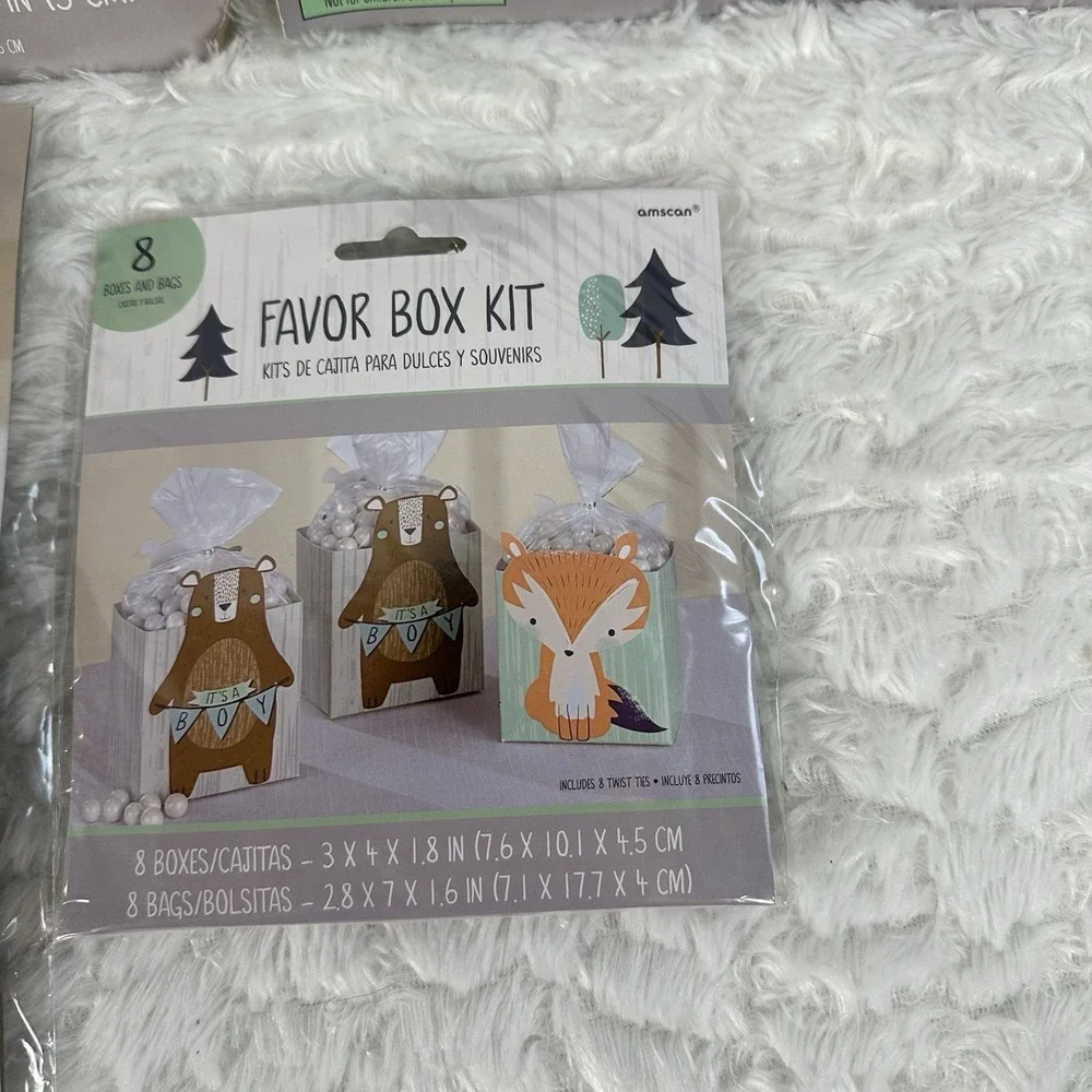 Woodland Baby Shower Boy Girl Bear*Fox*Porcupine*squirrel 29 Piece Decorations